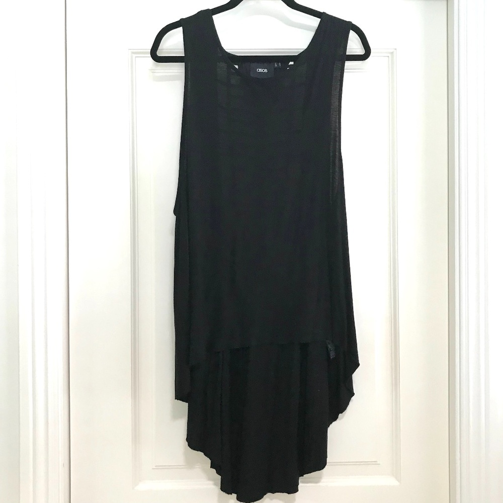 Asos Black Top with Cut-Out Backside - Size 4 - Picture 2 of 4